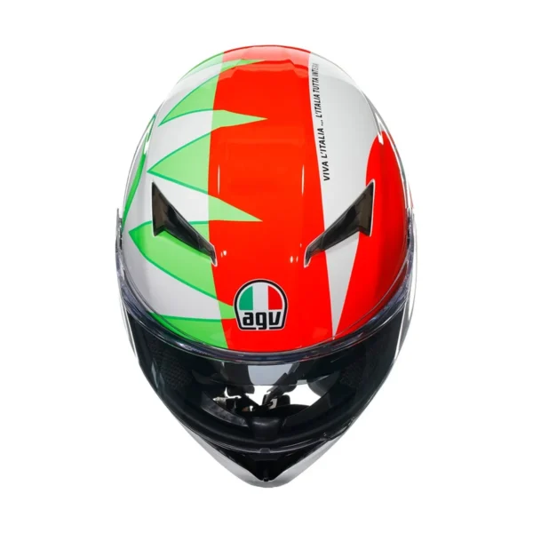 Casco Integrale, Rossi Mugello 2018, Agv K3, bianco, rosso e verde