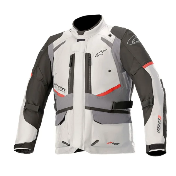 Giacca moto Alpinestars Andes V3 Drystar, in tessuto nero, grigio ghiaccio e grigio scuro
