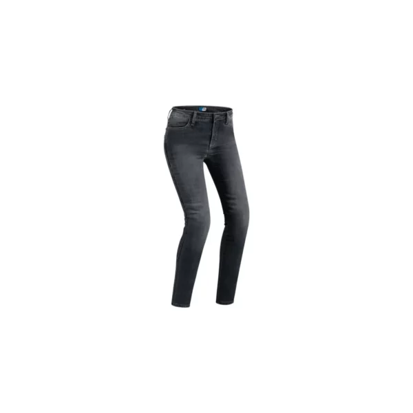 Pantaloni moto jeans skinny da donna omologati PMJ Caferacer nero
