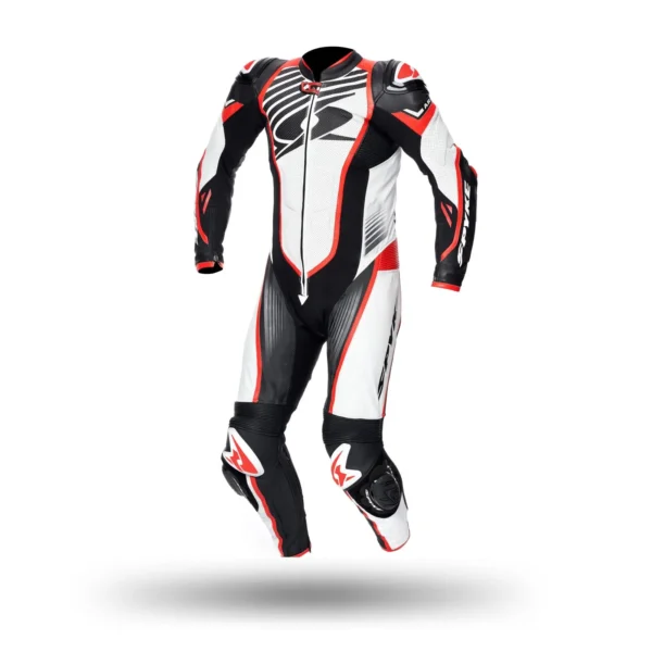 Tuta moto Aragon Race Spike, colore nero, rosso e bianco