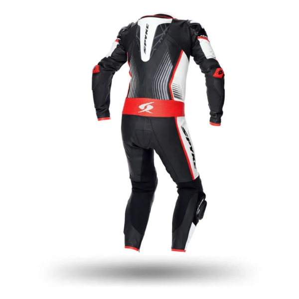 Tuta moto Aragon Race Spike, colore nero rosso e bianco