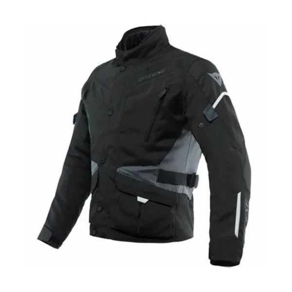 Giacca moto, Dainese Tempest 3 D-Dry Jacket, tessuto nero con finiture grigie